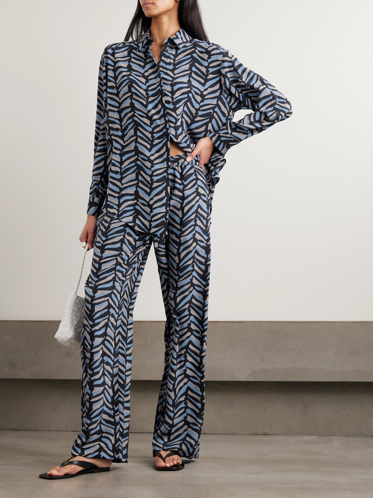 Matteau Striped Silk Crepe De Chine Shirt In Multi