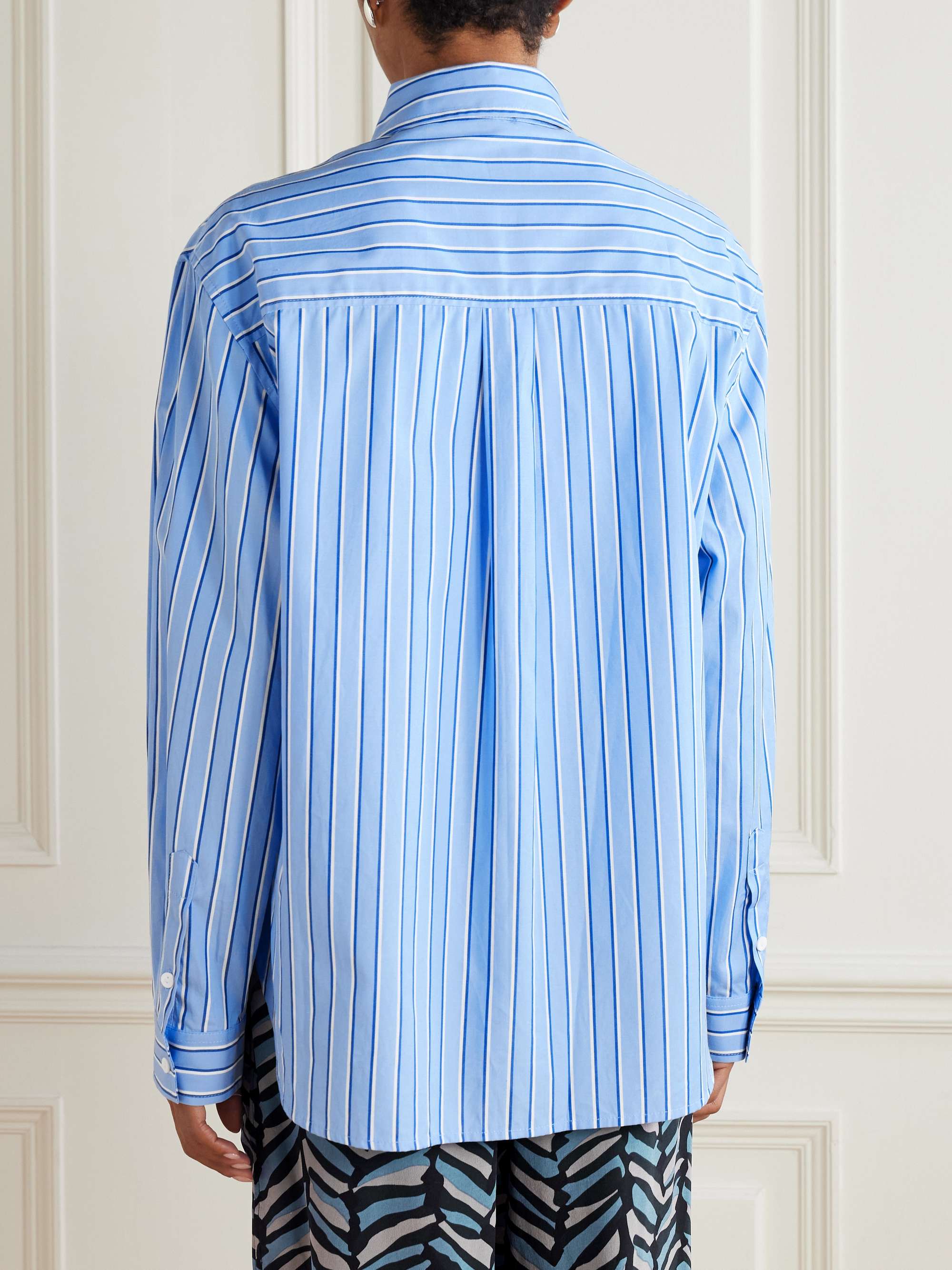 MATTEAU Striped organic cotton-poplin shirt
