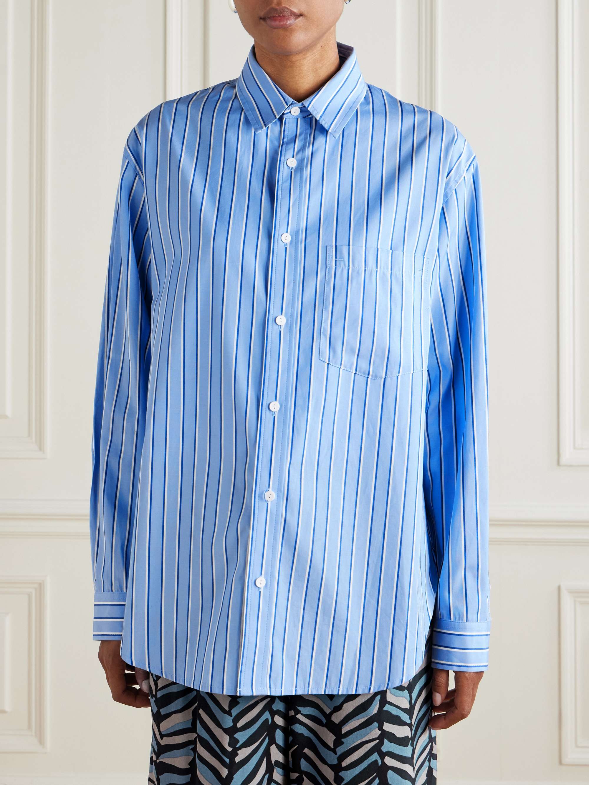 MATTEAU Striped organic cotton-poplin shirt