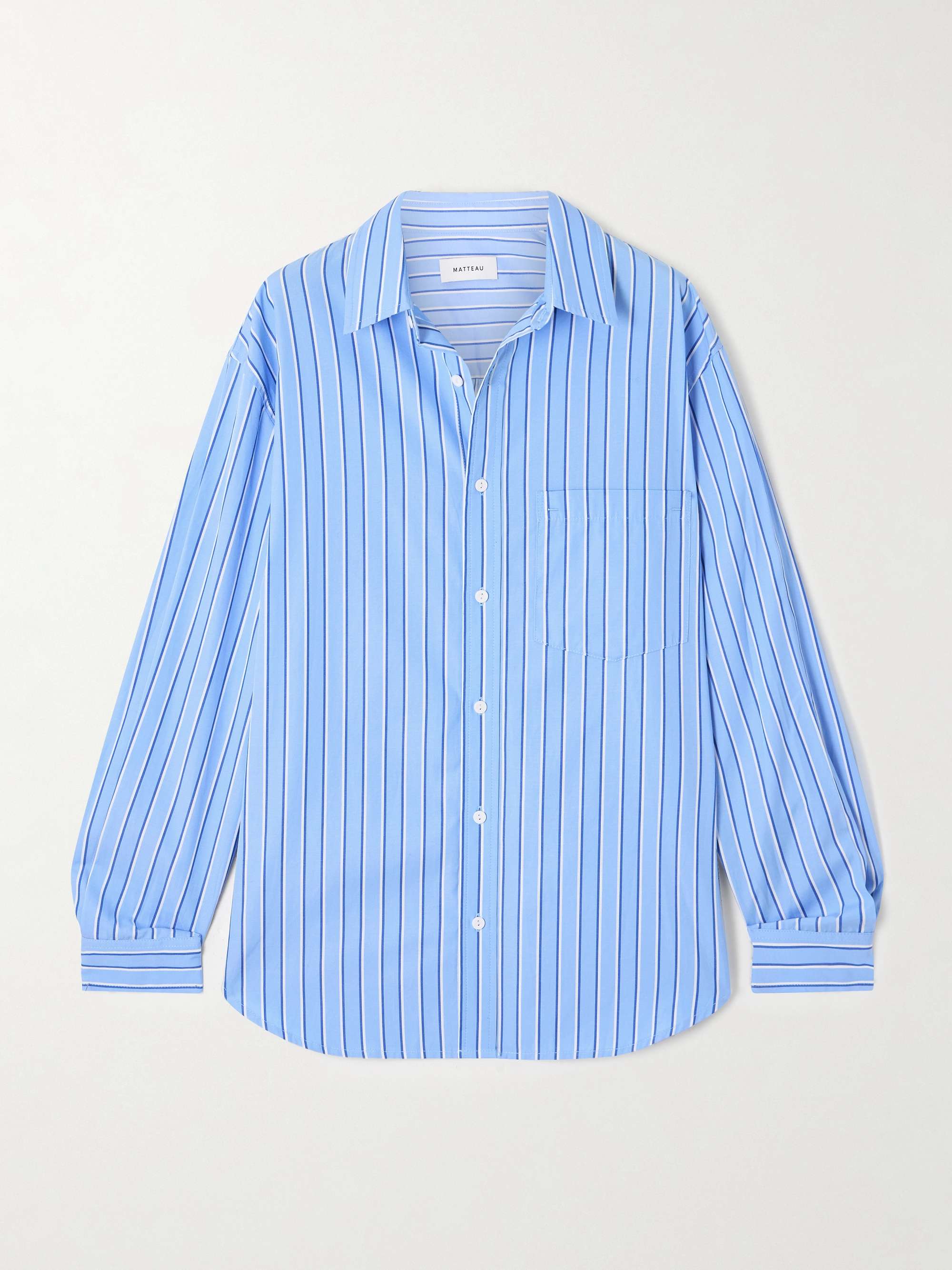 MATTEAU Striped organic cotton-poplin shirt
