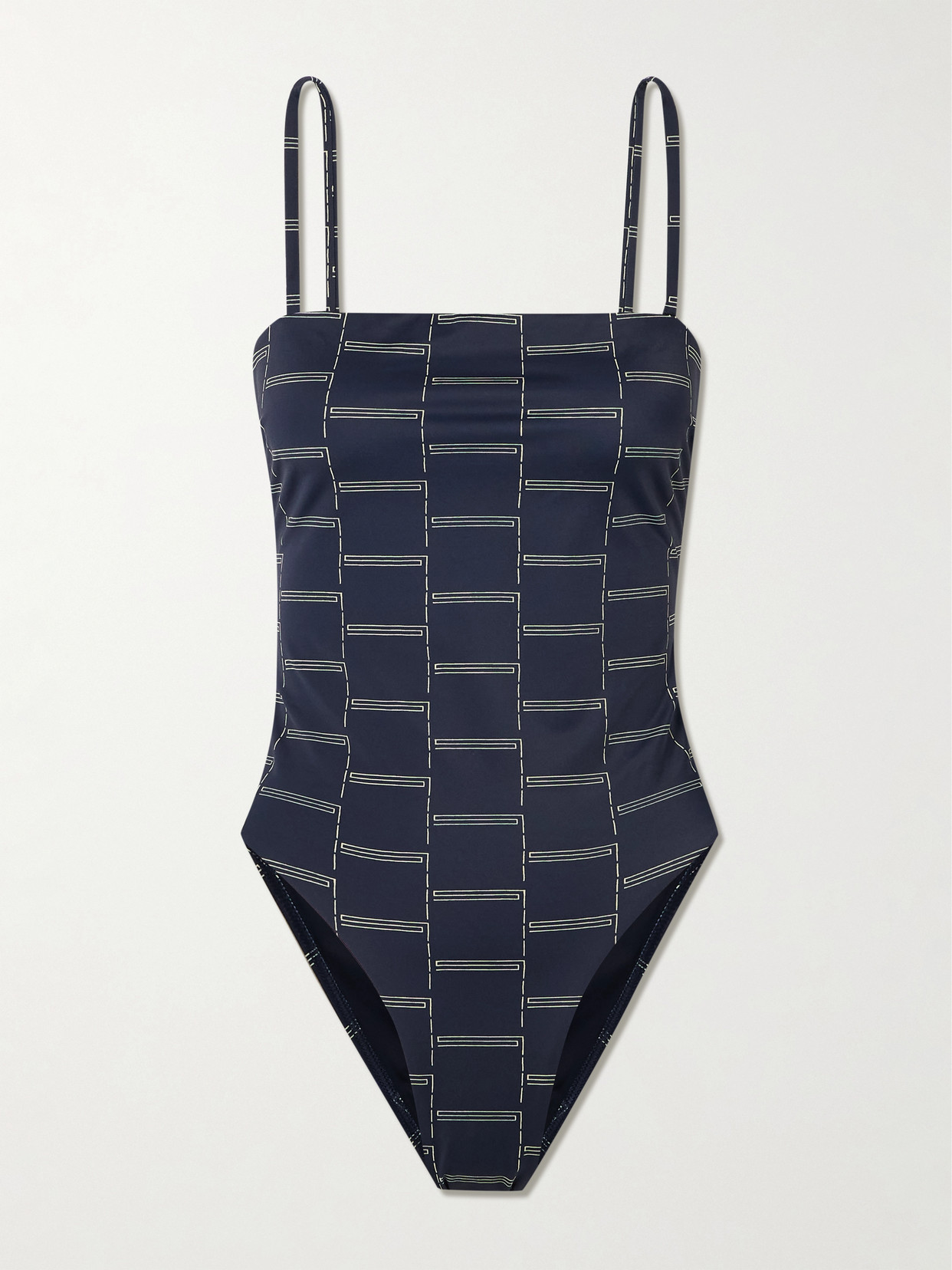 Matteau Petite Square Printed Swimsuit In Blue