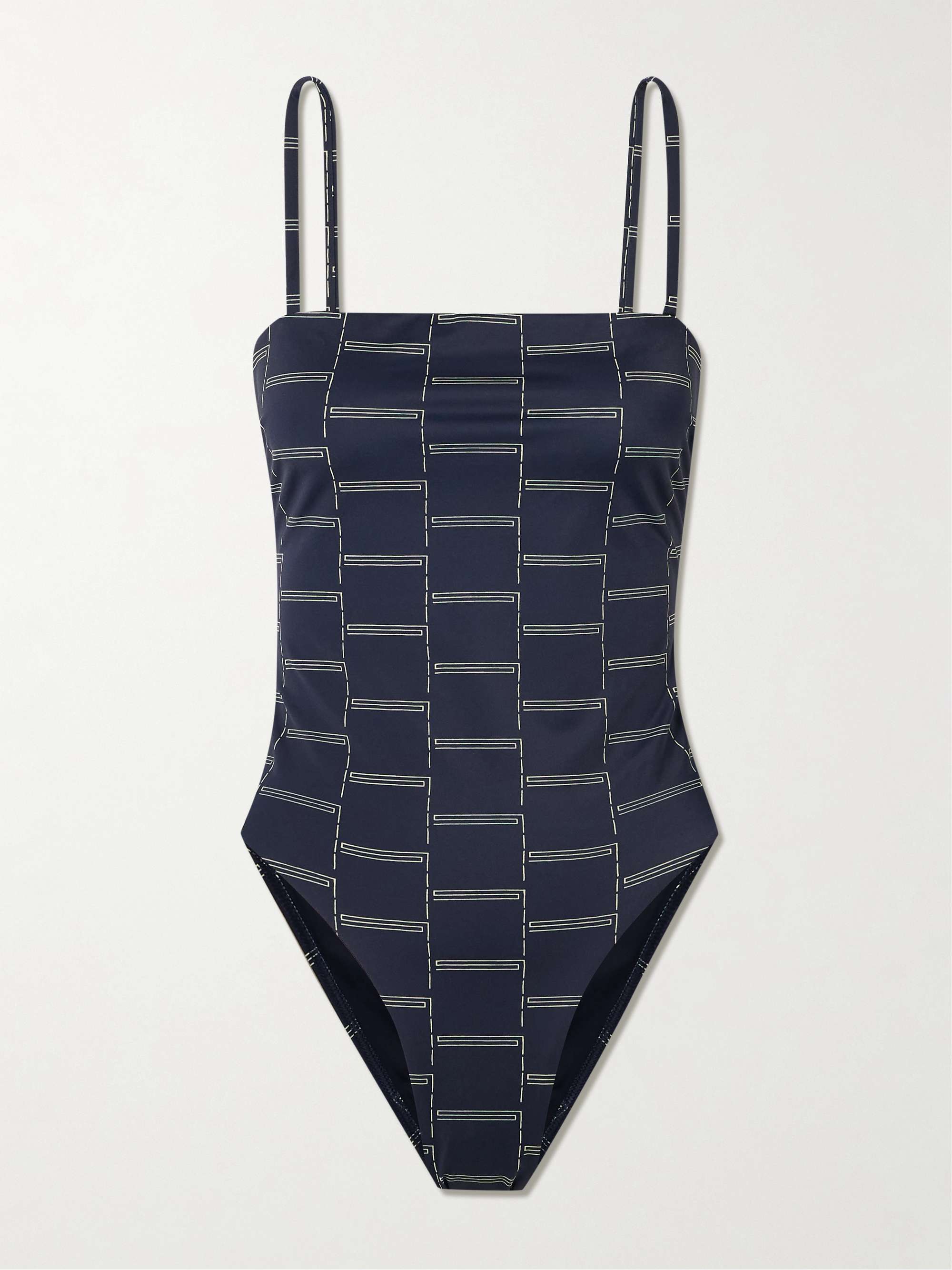 MATTEAU Petite Square stretch recycled-seersucker swimsuit