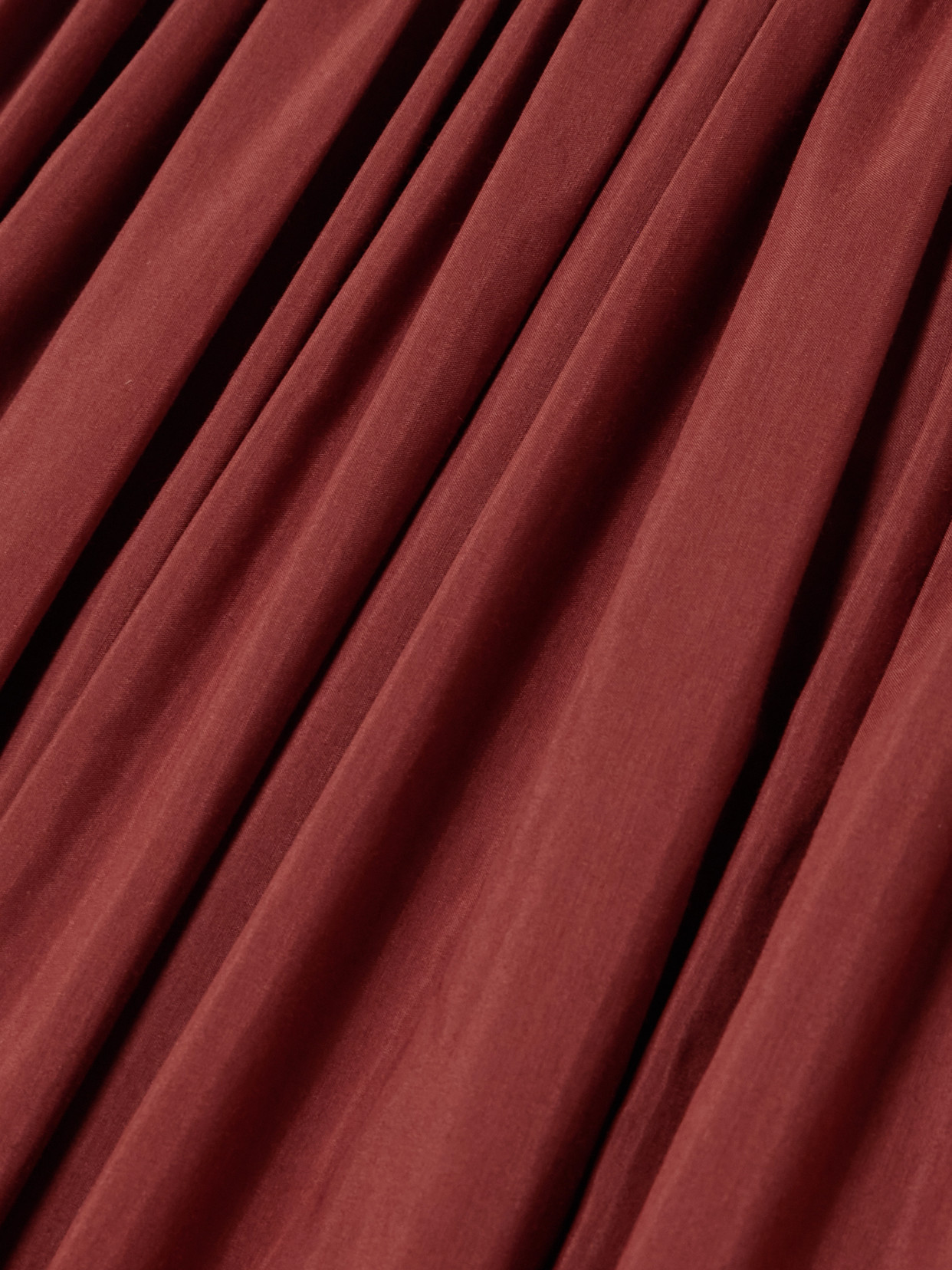 Matteau Gathered Organic Cotton And Silk-blend Maxi Dress In Burgundy