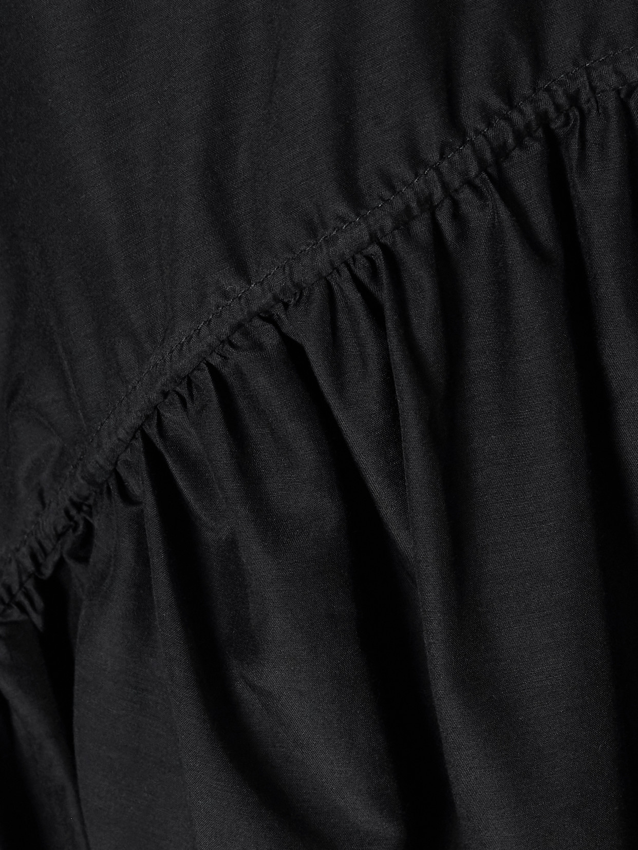 Gathered Organic Cotton And Silk-Blend Blouse