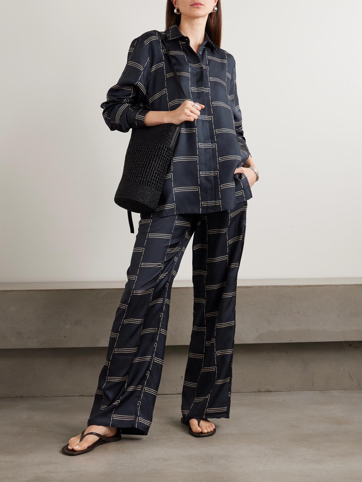 Printed Silk-Twill Shirt