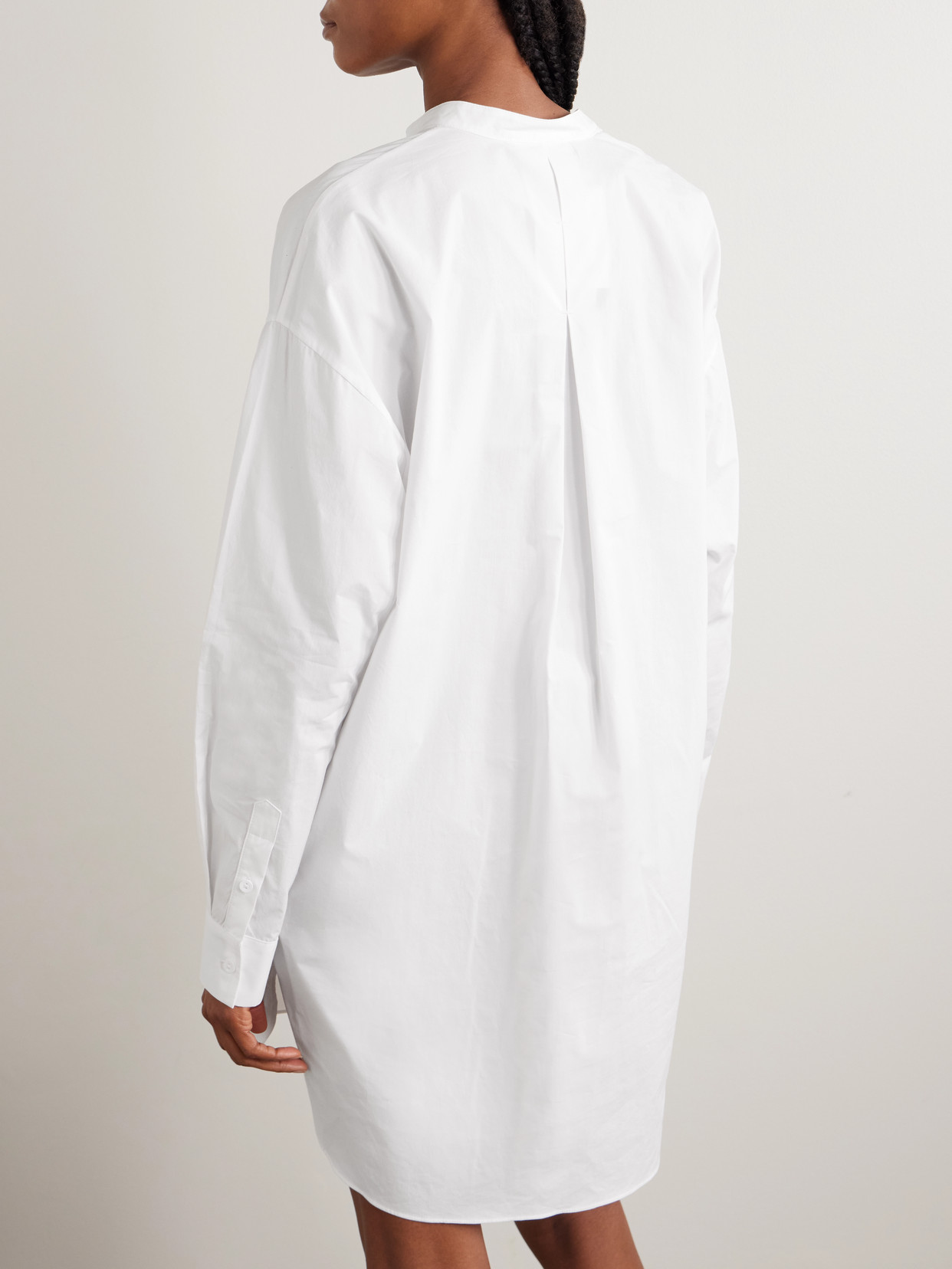 Matteau Oversized Organic Cotton-poplin Mini Shirt Dress In White