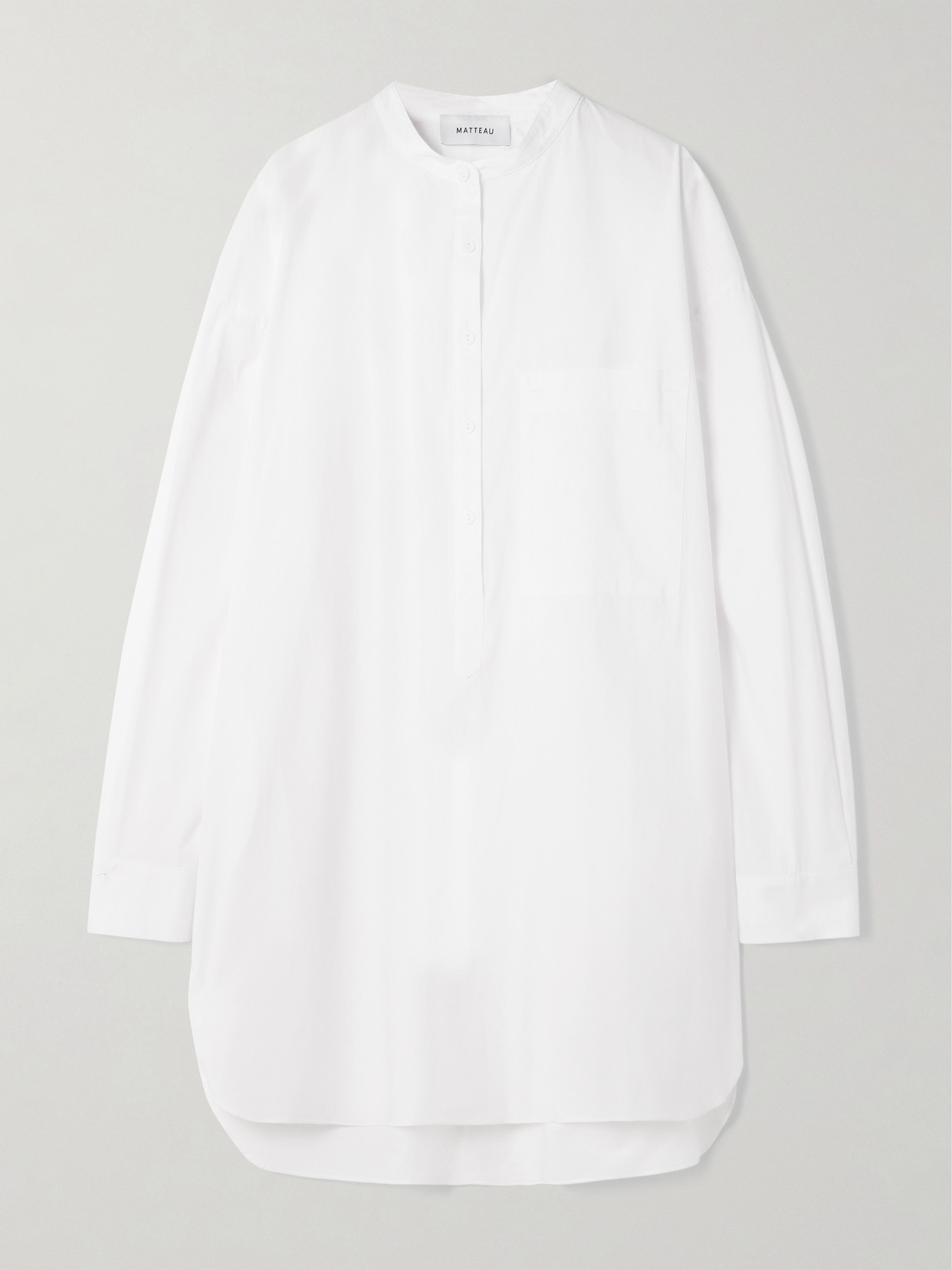 Matteau Oversized Organic Cotton-poplin Mini Shirt Dress In White