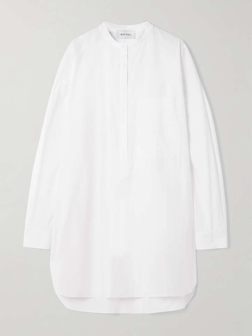 Matteau Oversized Organic Cotton-poplin Mini Shirt Dress