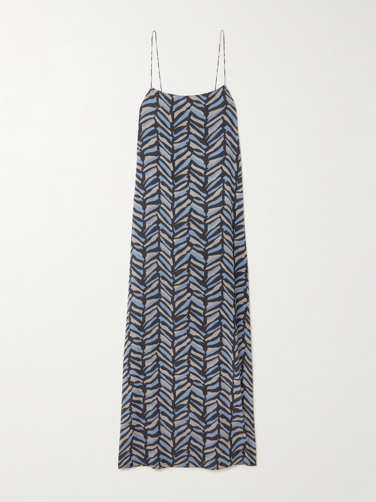Matteau Printed Silk-voile Maxi Dress In Blue