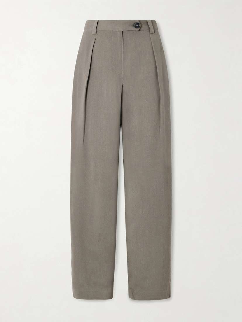Matteau Pleated Woven Straight-leg Pants