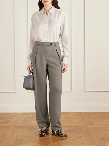 Matteau Pleated woven straight-leg pants