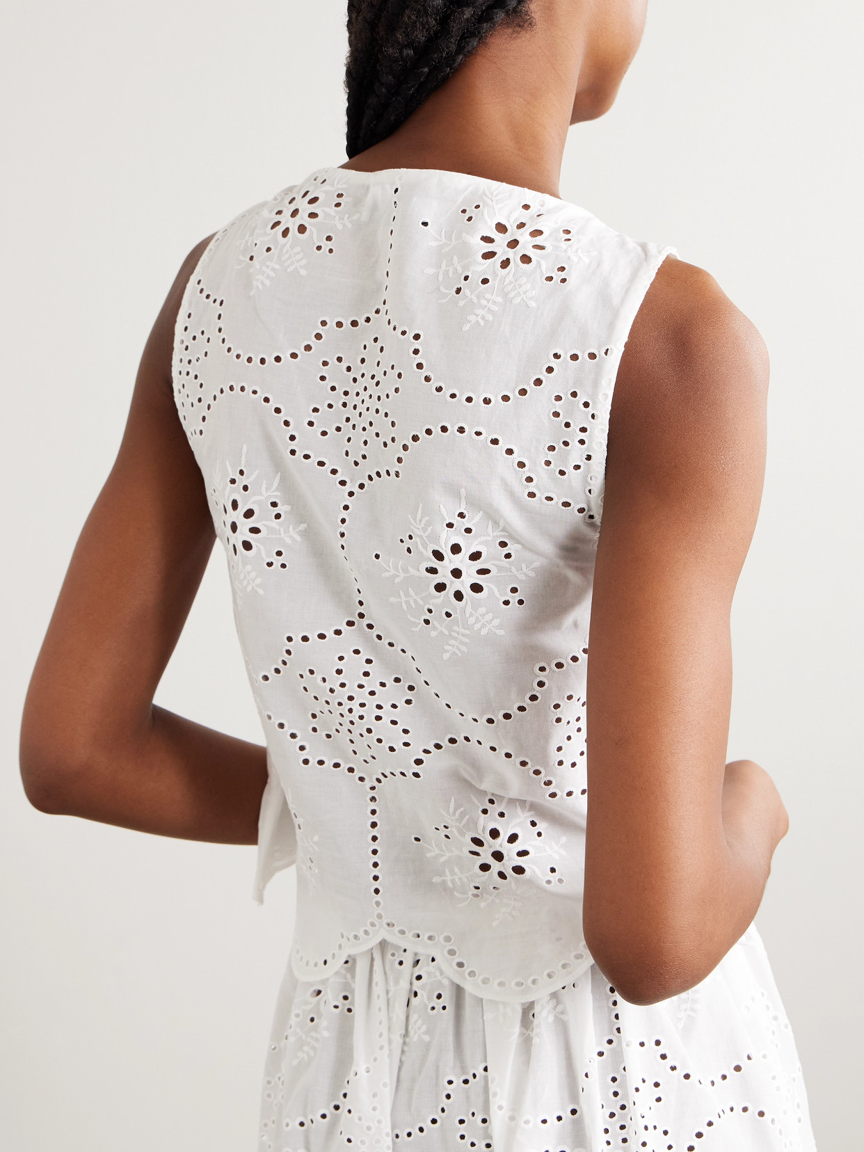 Matteau Scalloped Broderie Anglaise Cotton Top In White