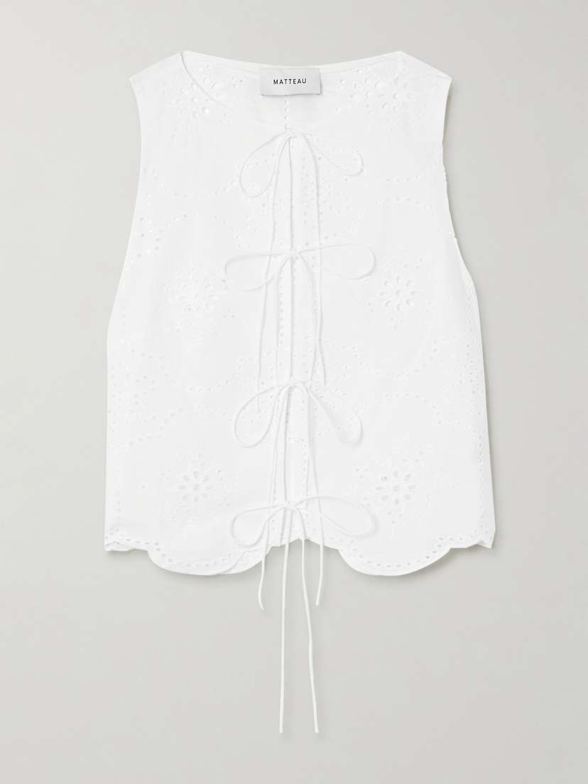Scalloped Broderie Anglaise Cotton Top