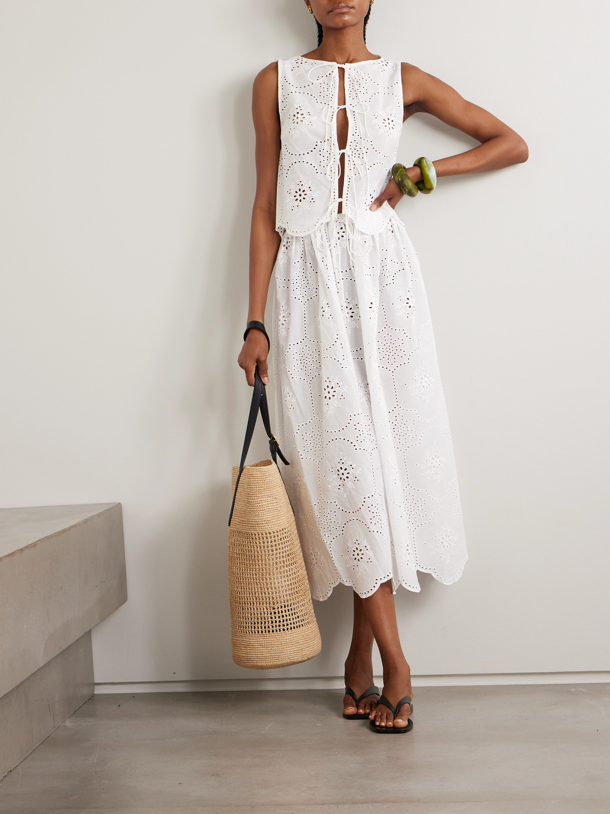 Matteau Scalloped Broderie Anglaise Cotton Top In White