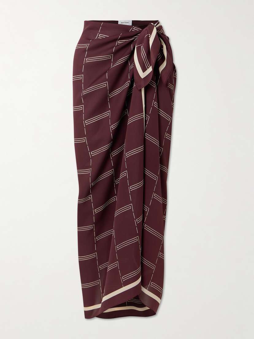 Matteau Printed Silk-georgette Pareo