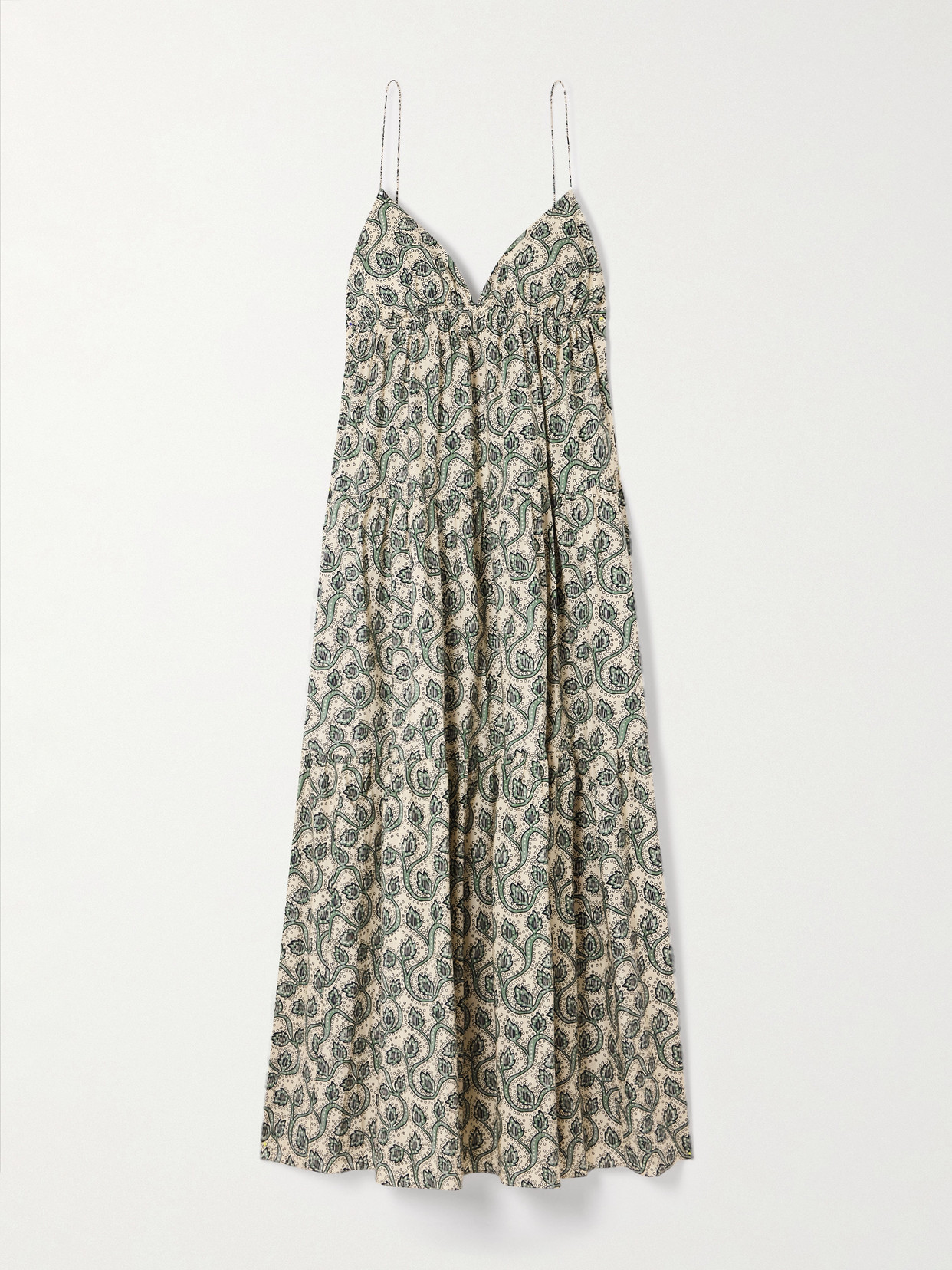 Matteau Printed Organic Cotton-poplin Midi Dress In Multi