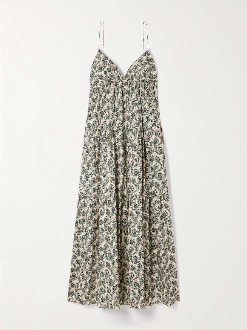 Matteau Printed Organic Cotton-poplin Midi Dress