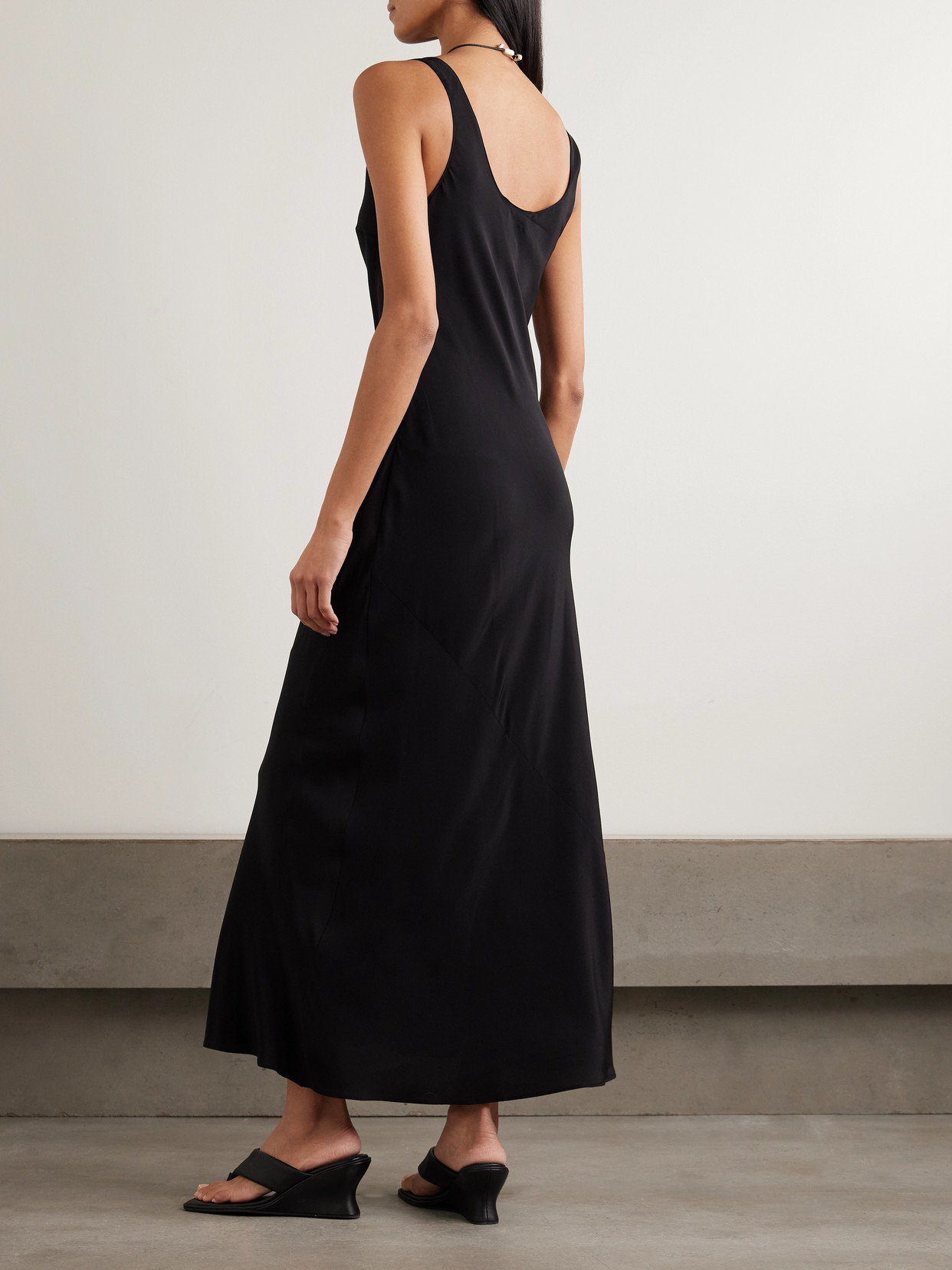 Matteau Silk Crepe De Chine Midi Dress In Multi