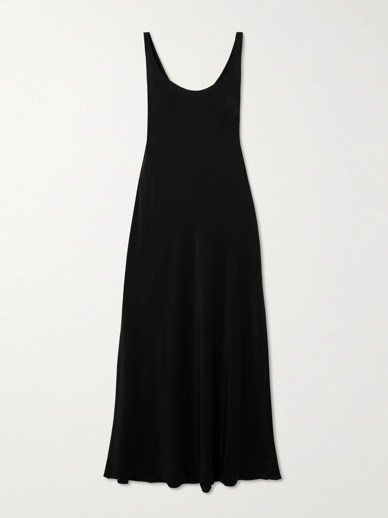 Matteau Silk Crepe De Chine Midi Dress In Black