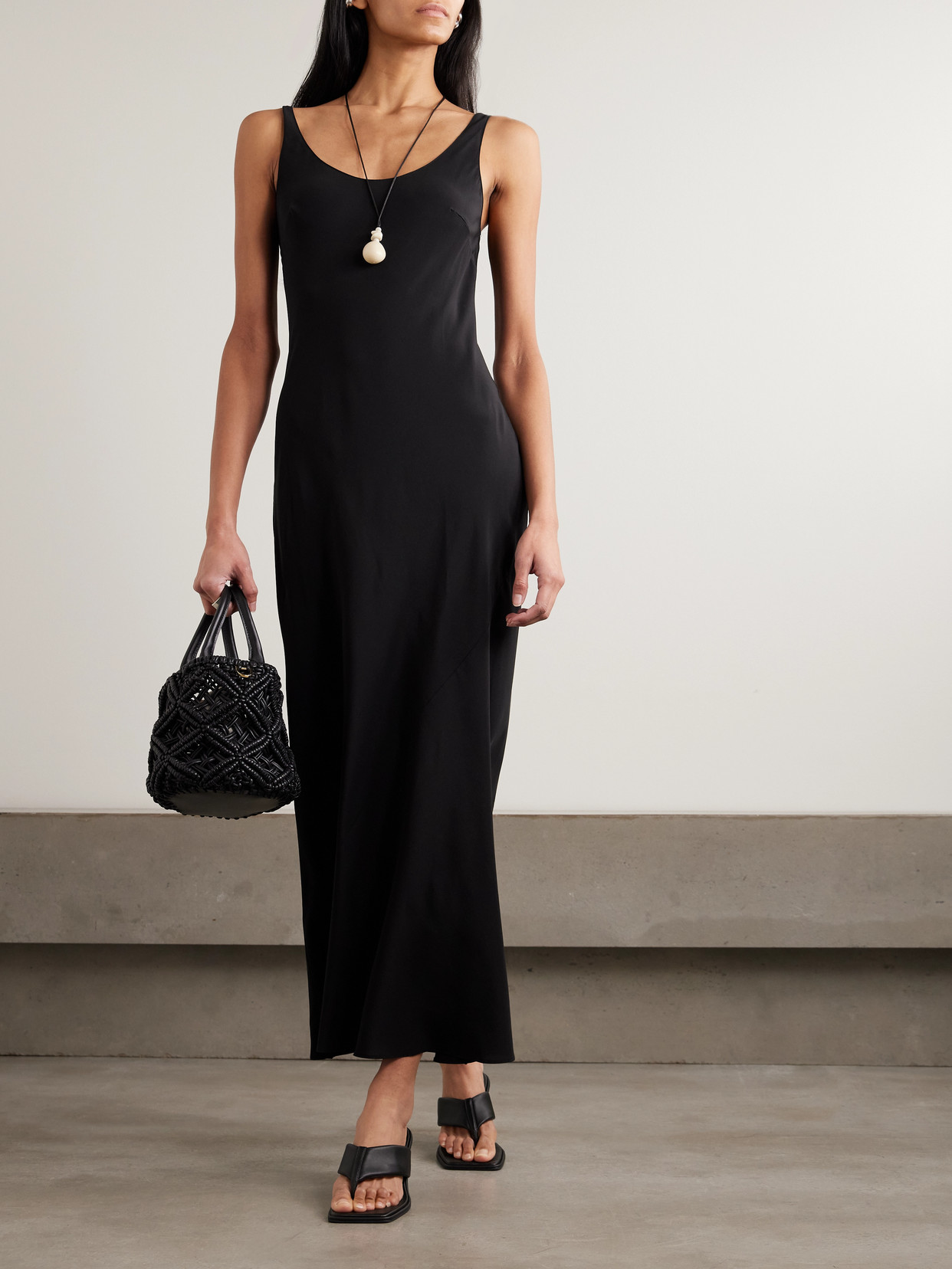 Matteau Silk Crepe De Chine Midi Dress In Multi