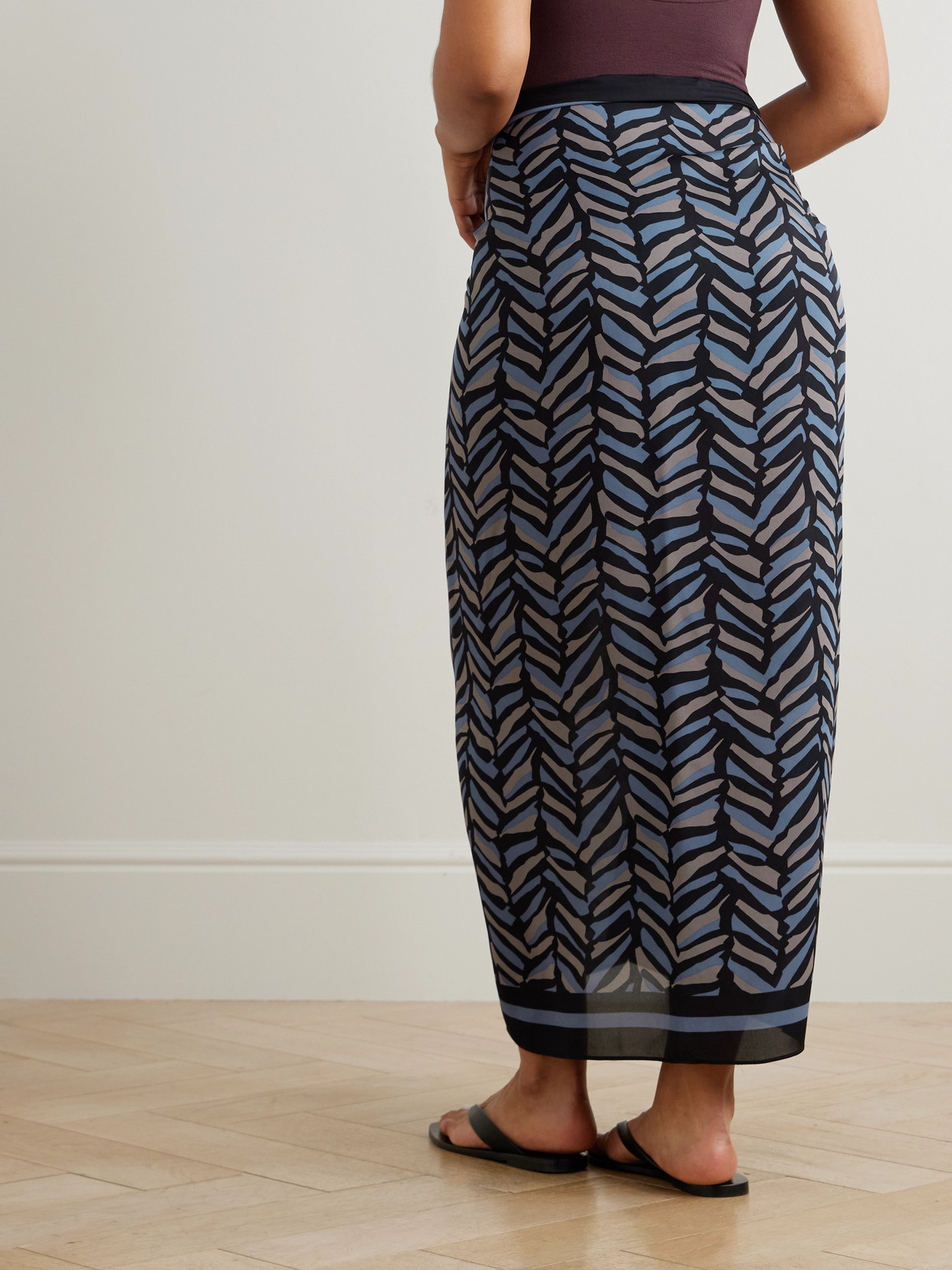 Matteau Printed Silk-georgette Pareo In Multi