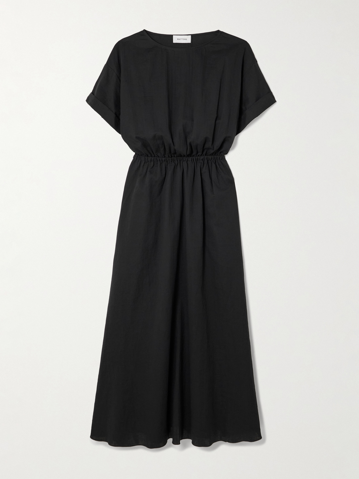 Matteau Relaxed Tee Cotton-gauze Maxi Dress In Black