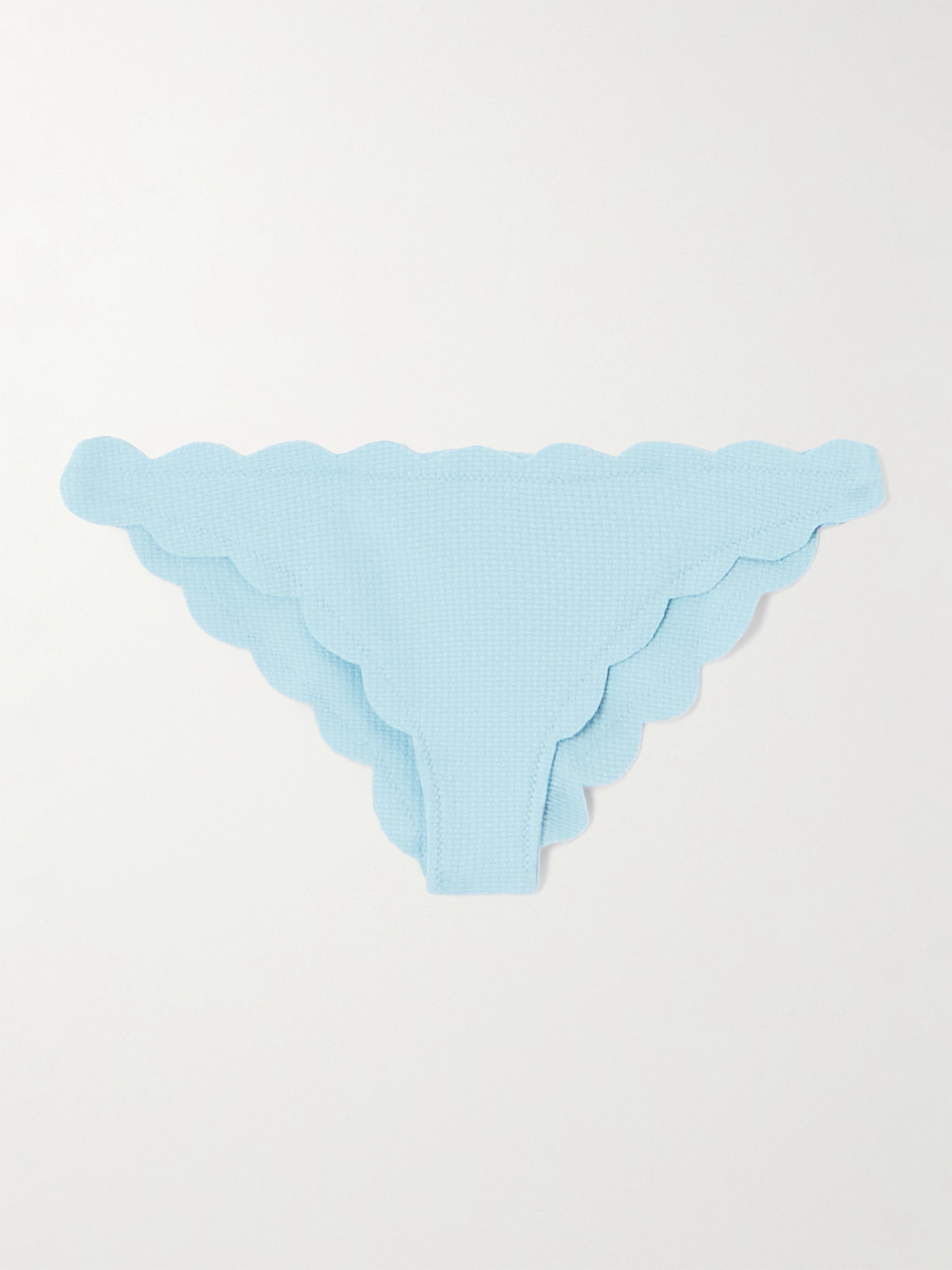 Marysia Antibes Scalloped Seersucker Bikini Briefs In Blue