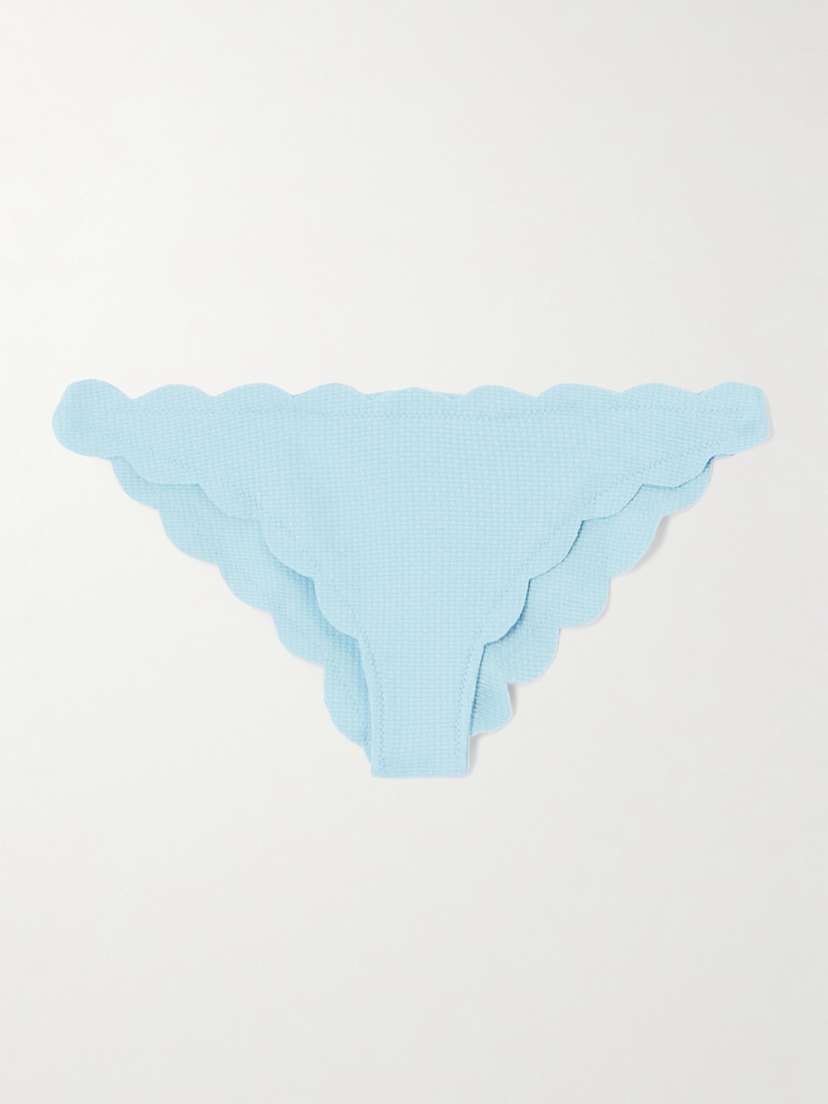 Marysia Antibes Scalloped Seersucker Bikini Briefs