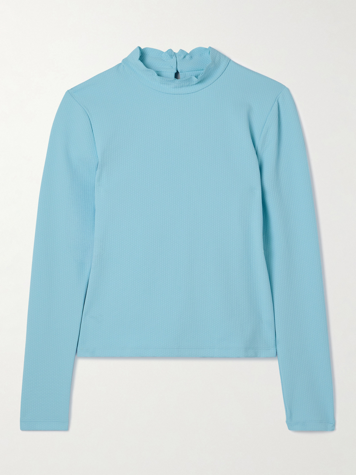 Marysia Swamis Scalloped Seersucker Rash Guard In Blue