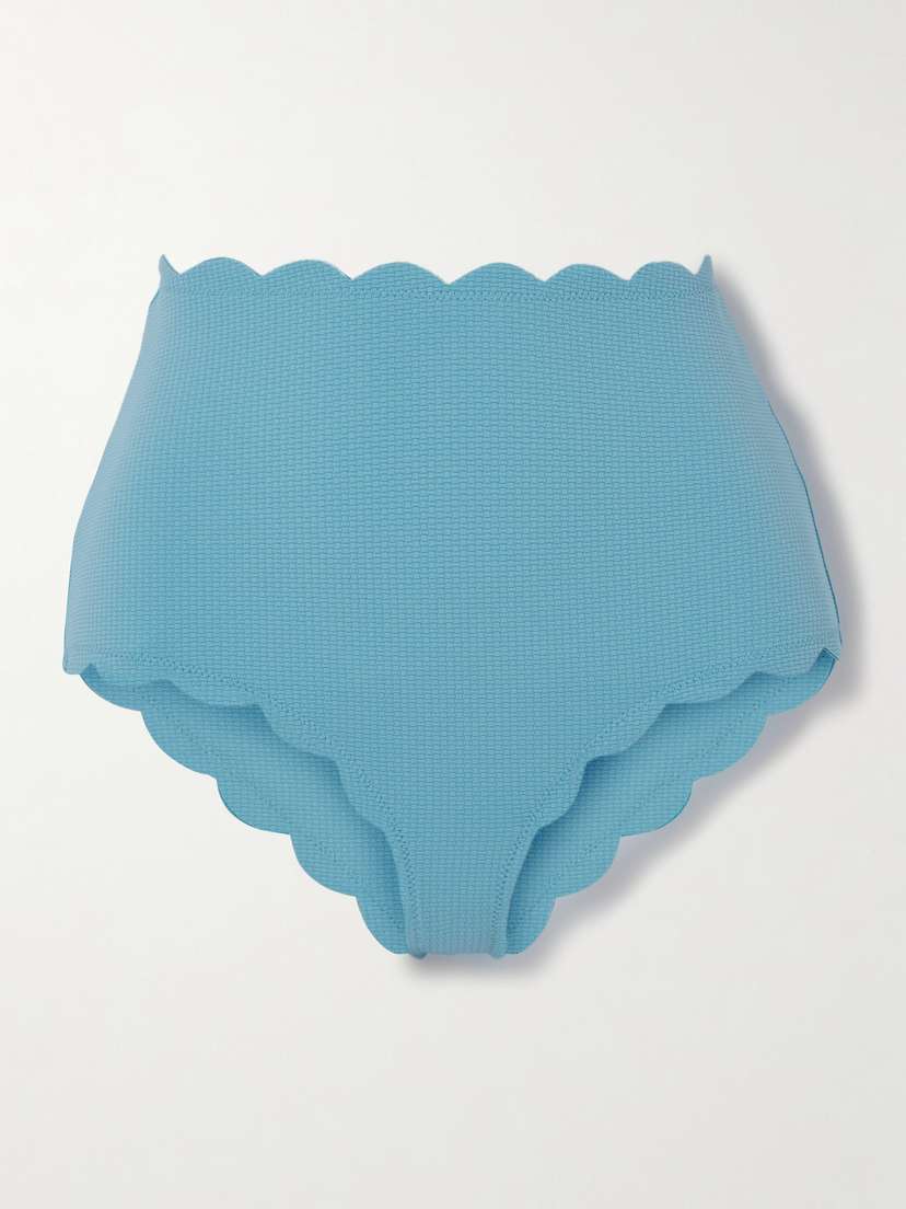 Marysia Santa Monica Scalloped Seersucker Bikini Brief