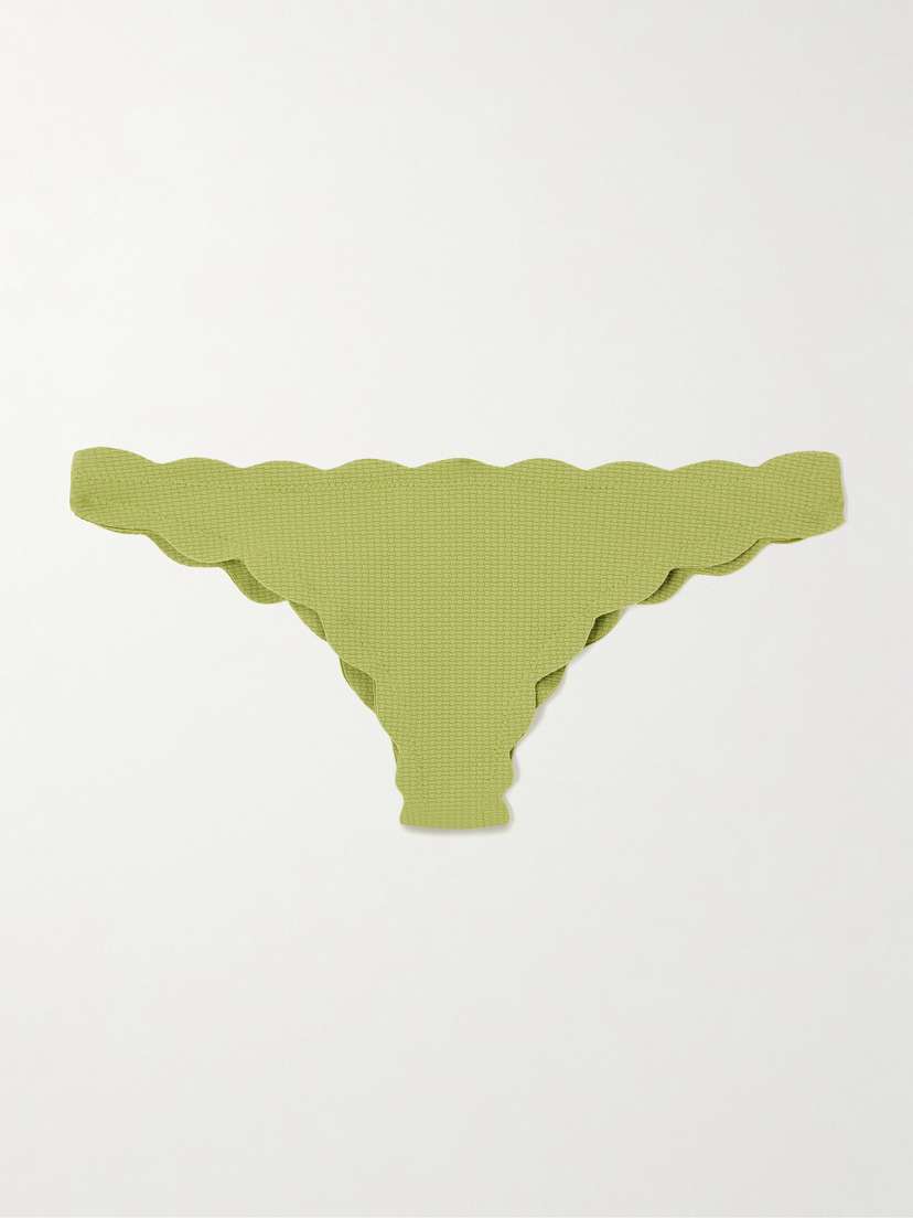 Marysia North Scalloped Seersucker Bikini Briefs