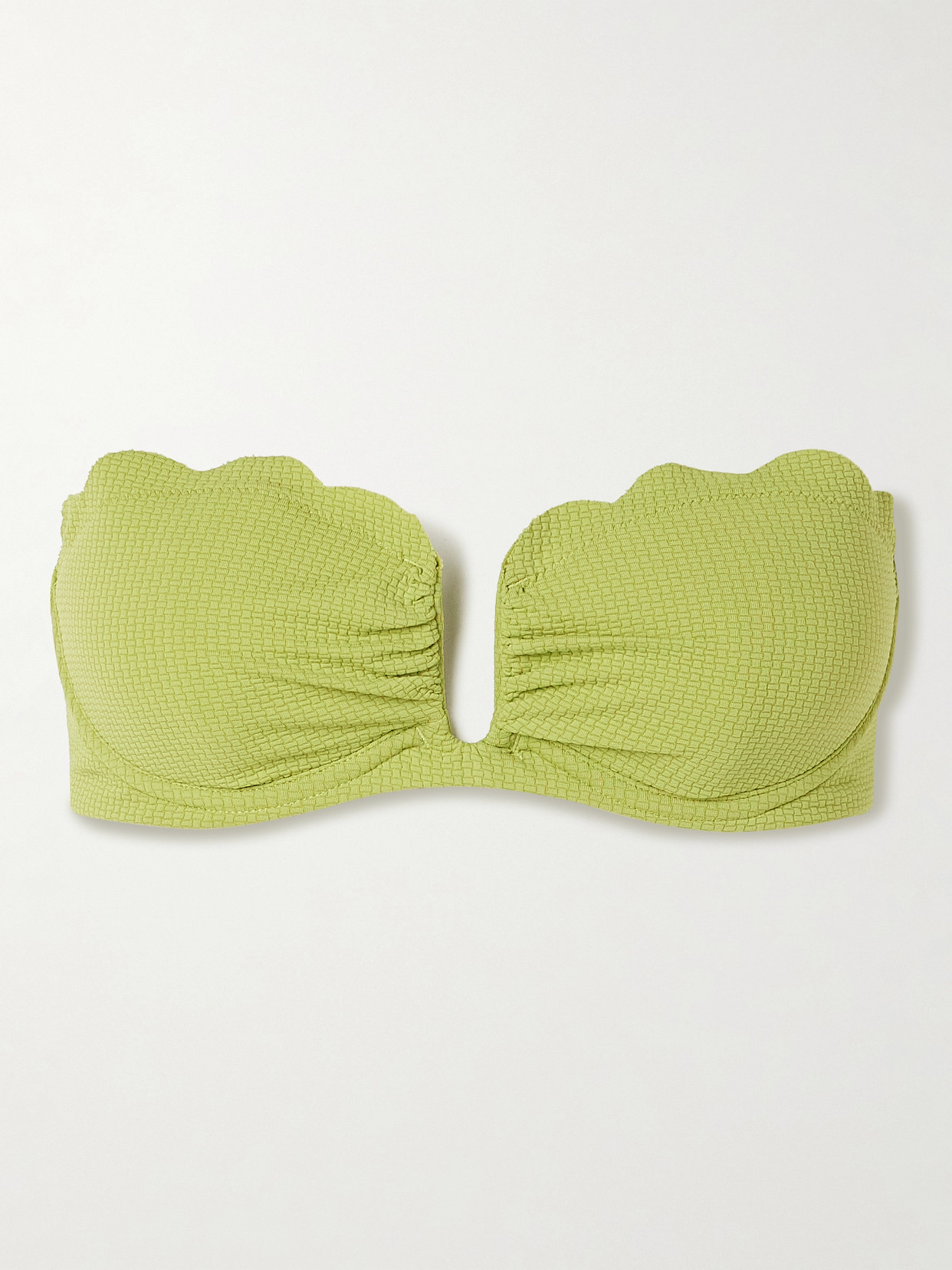 Marysia Lisbon Scalloped Bikini Top In Green