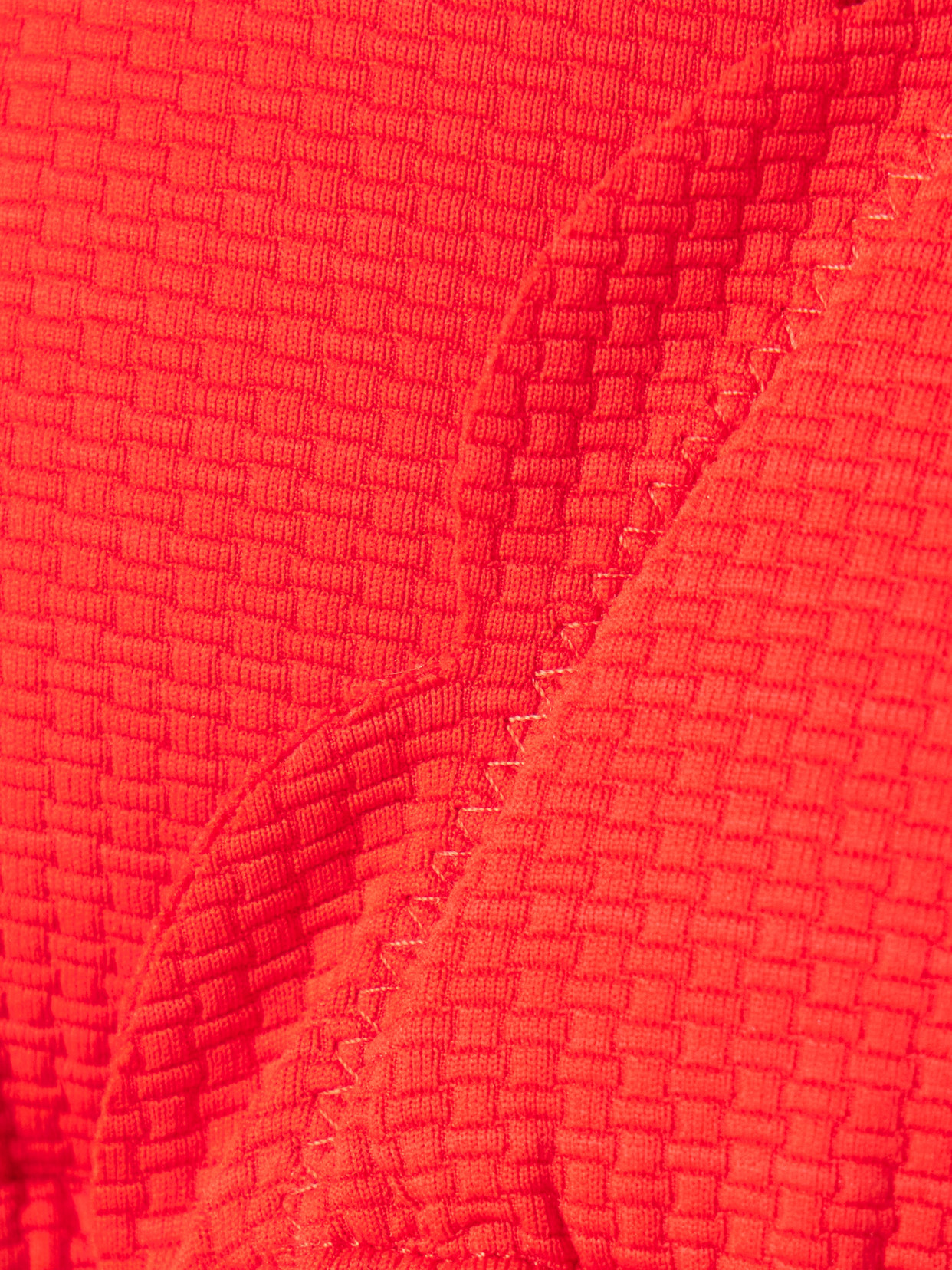 Marysia Broadway Scalloped Seersucker Triangle Bikini Top In Red