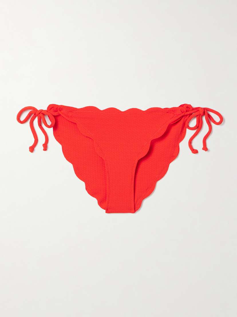 Marysia Mott Scalloped Seersucker Bikini Briefs