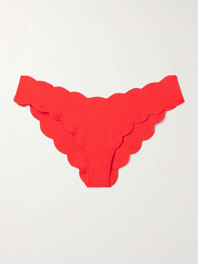 Marysia Antibes Scalloped Seersucker Bikini Briefs
