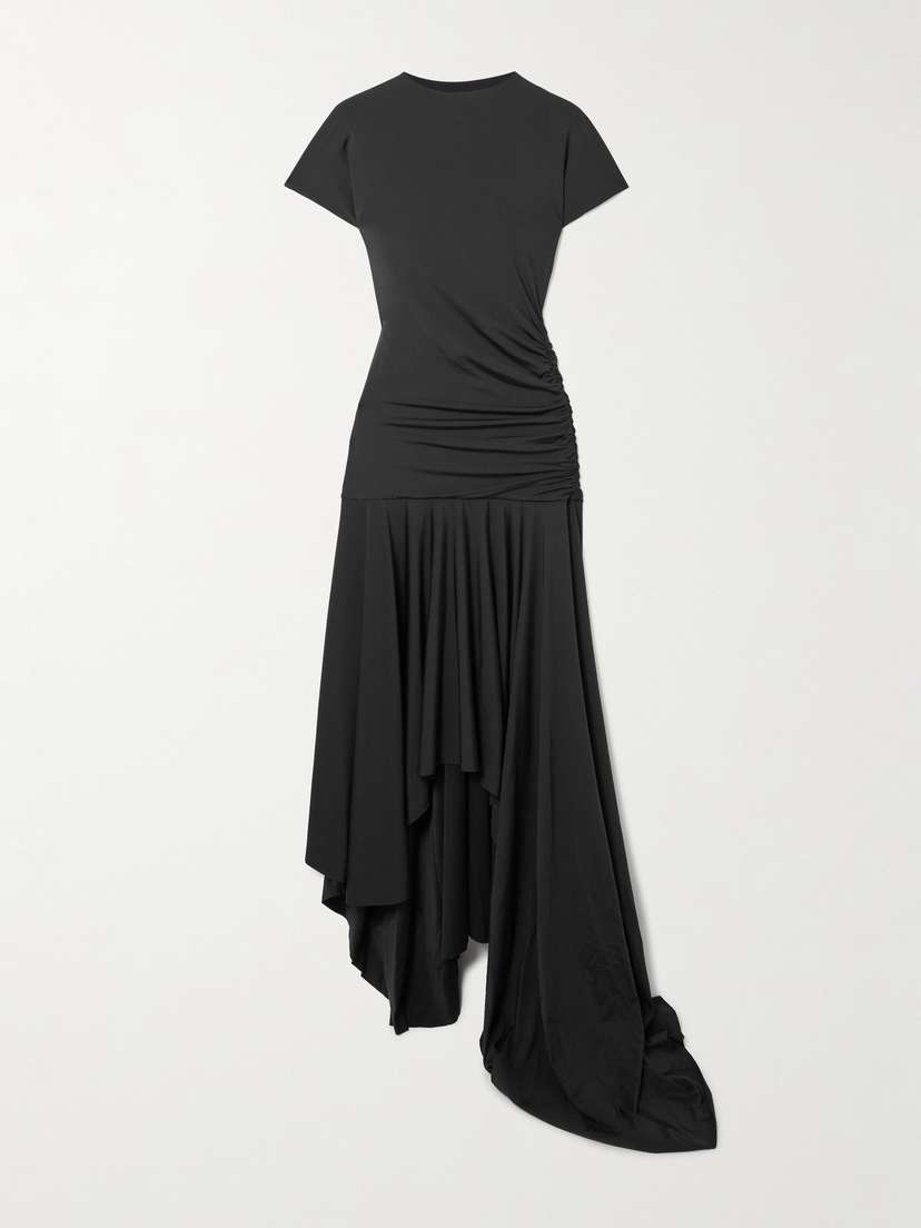Maygel Coronel Cardozo Ruched Asymmetric Stretch-jersey Dress