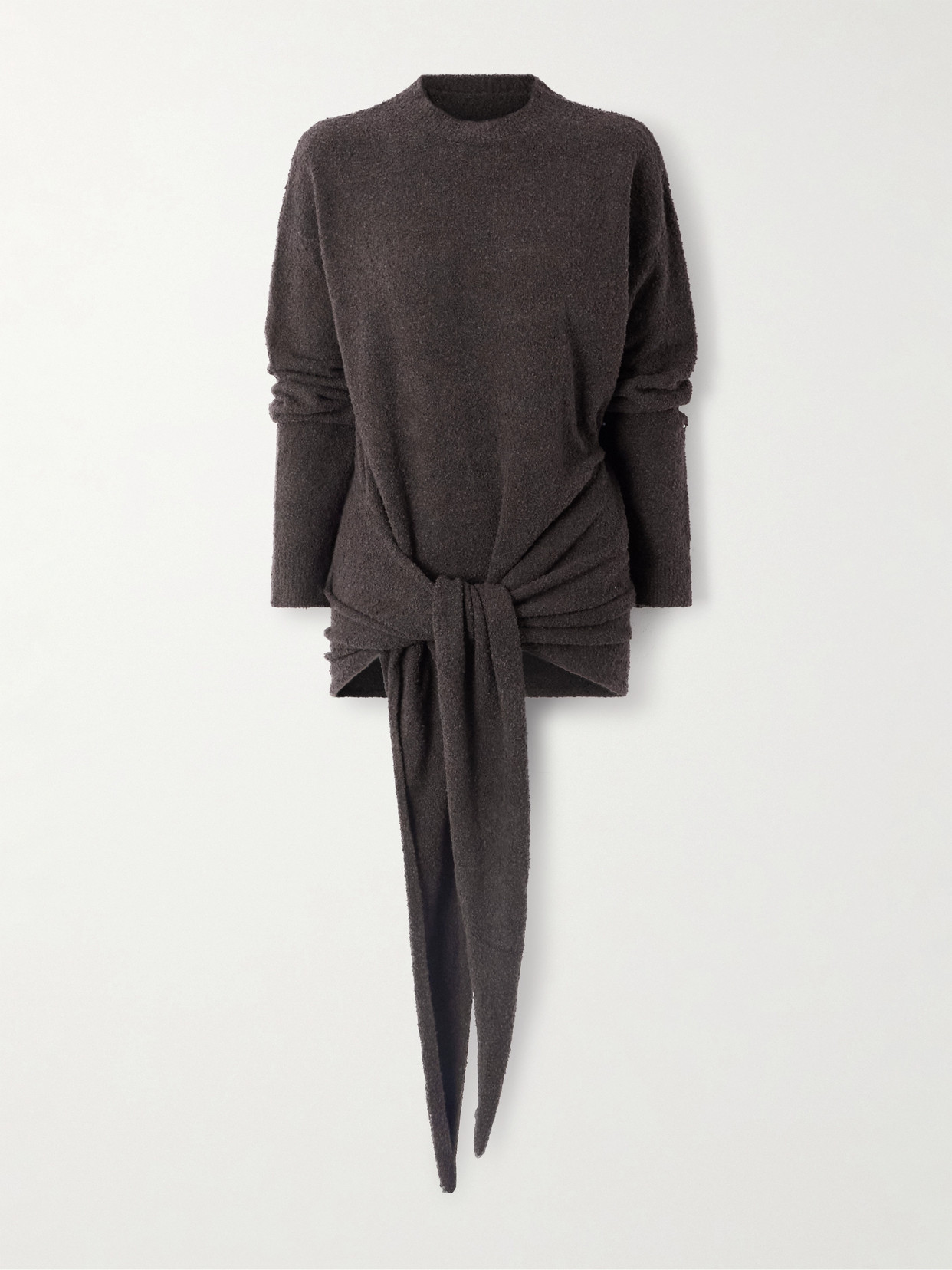 Maygel Coronel Mistral Draped Cotton-blend Bouclé Sweater In Gray