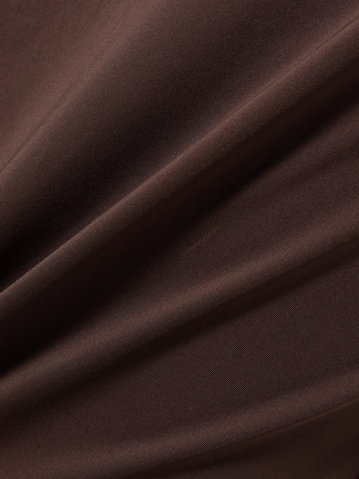 Maygel Coronel Albedo Gathered Stretch-jersey Maxi Dress In Brown