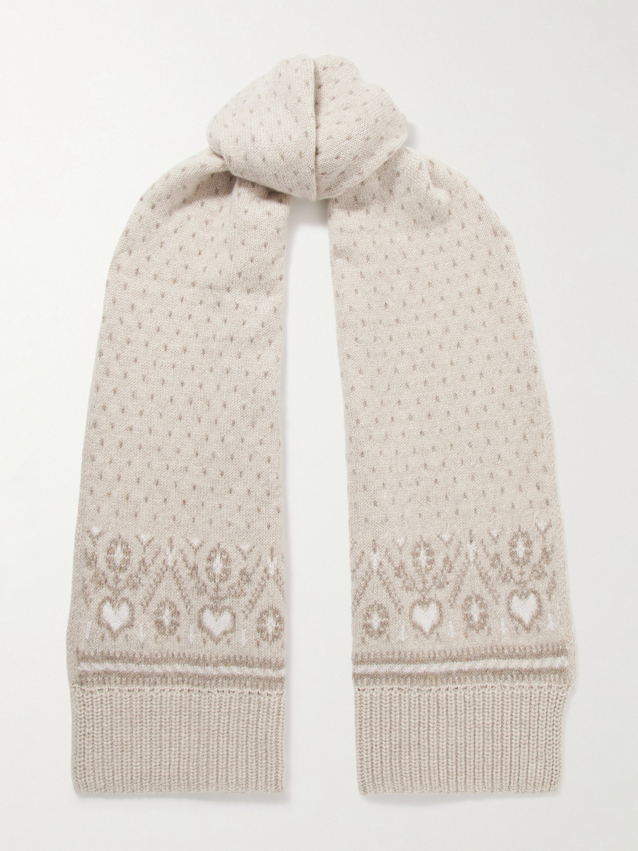 Khaite Lucerne Fair Isle Cashmere Scarf In Multi