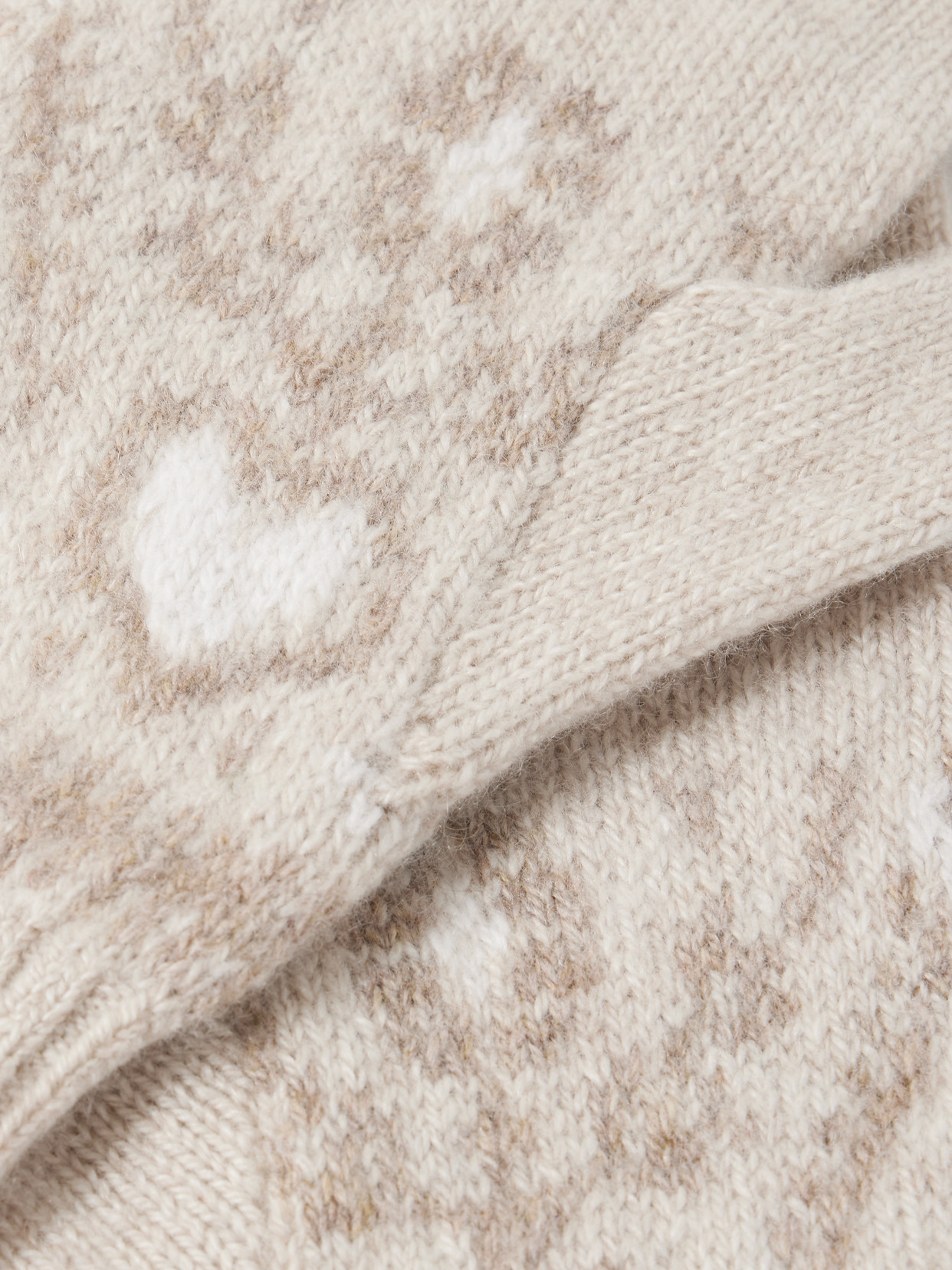 Khaite Domini Fair Isle Cashmere Gloves In Neutral