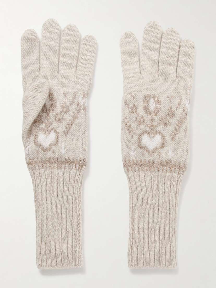 Khaite Domini Fair Isle Cashmere Gloves