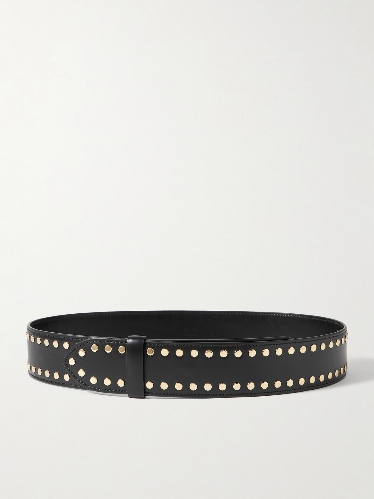Khaite Theo Studded Leather Belt In Animal Print