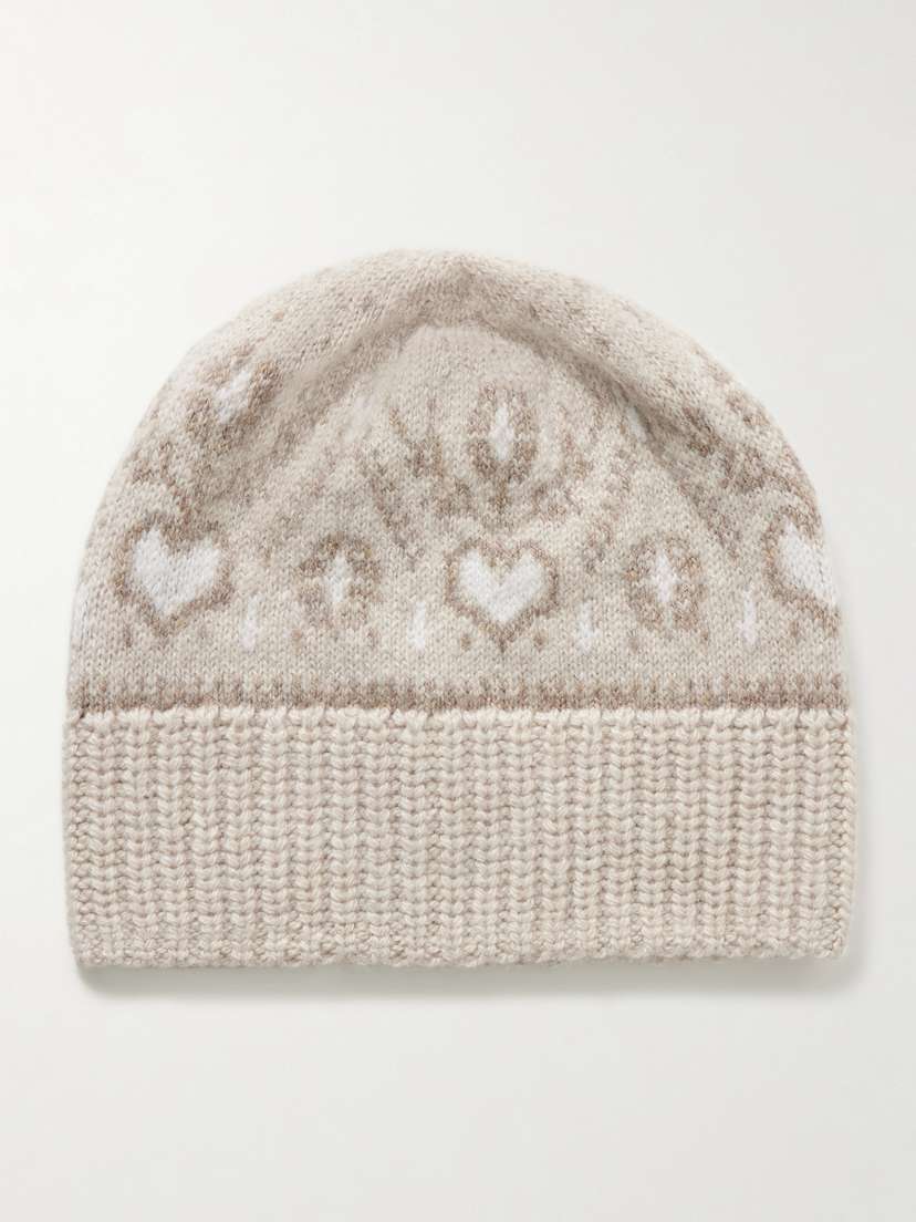 Khaite Avers Fair Isle Cashmere Beanie