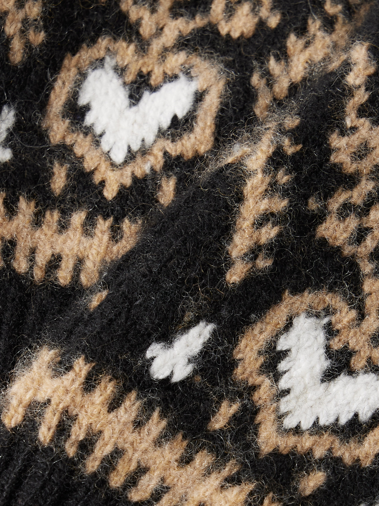 Khaite Domini Fair Isle Cashmere Gloves In Black