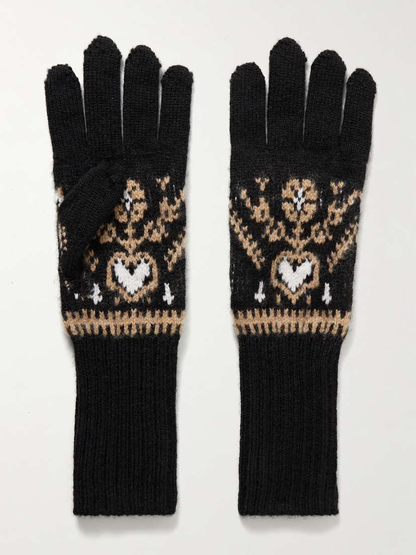 Khaite Domini Fair Isle Cashmere Gloves