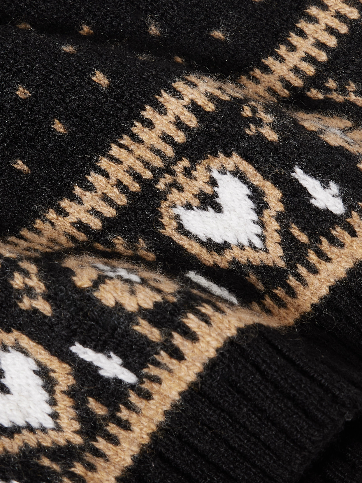 Khaite Lucerne Fair Isle Cashmere Scarf In Black