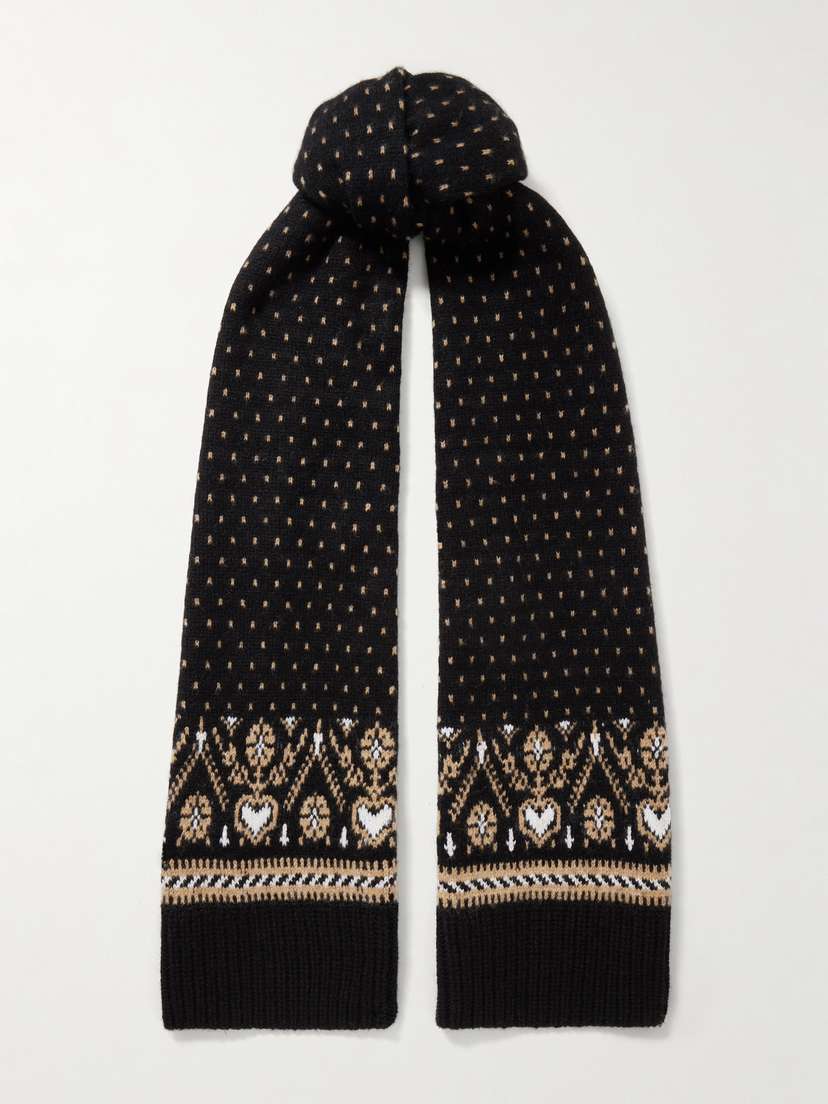 Khaite Lucerne Fair Isle Cashmere Scarf