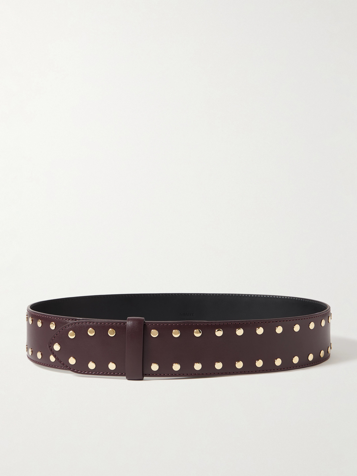 Khaite Theo Studded Leather Belt In Brown