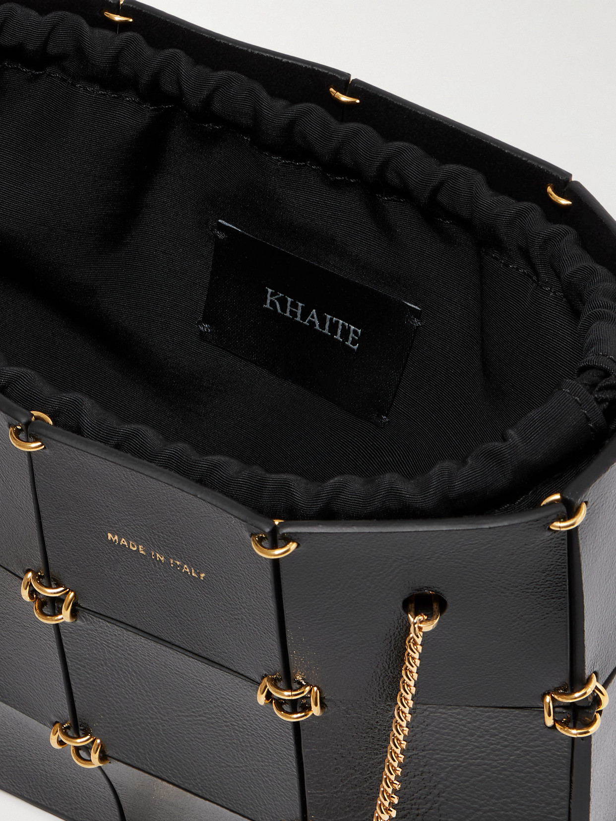 Khaite Emma Mini Embellished Leather Tote In Black