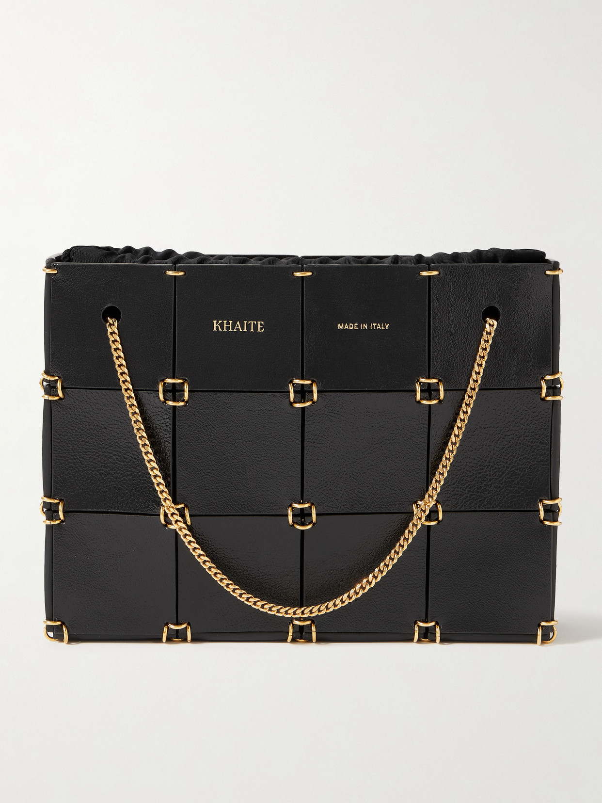 Khaite Emma Mini Embellished Leather Tote In Black